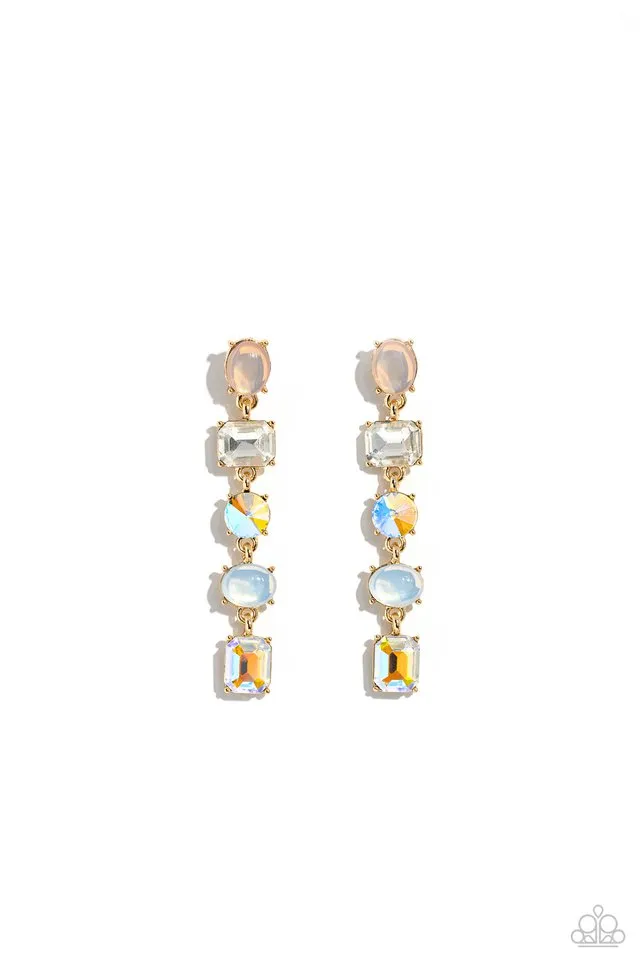 Paparazzi Earring ~ Sophisticated Stack - Gold