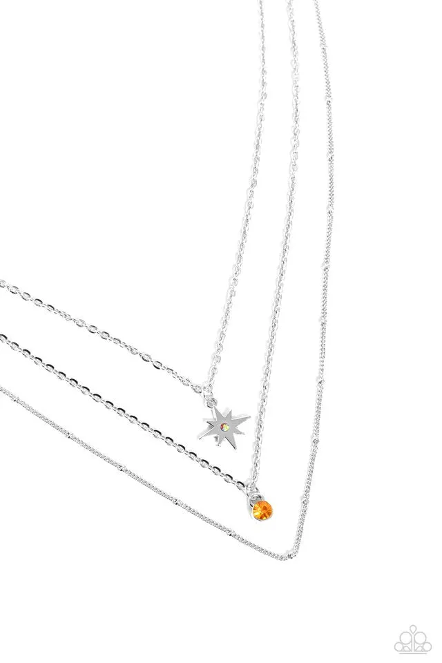 Paparazzi Necklace ~ Trendy Twinkle - Orange