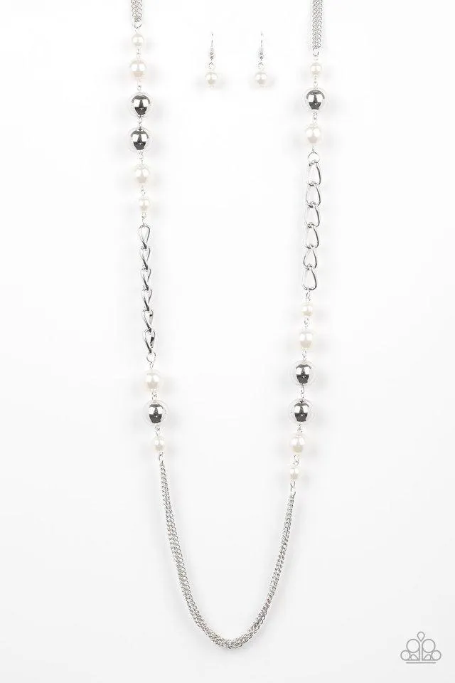 Paparazzi Necklace ~ Uptown Talker - White