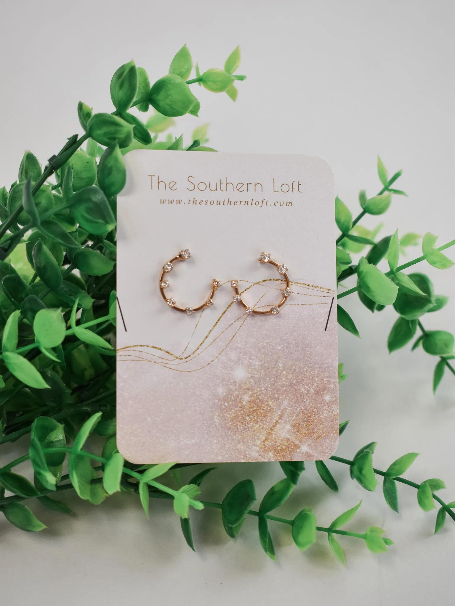 Pave Cubic Zirconia Hoops