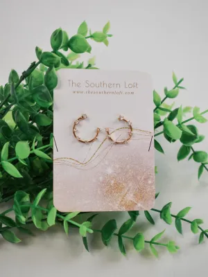 Pave Cubic Zirconia Hoops