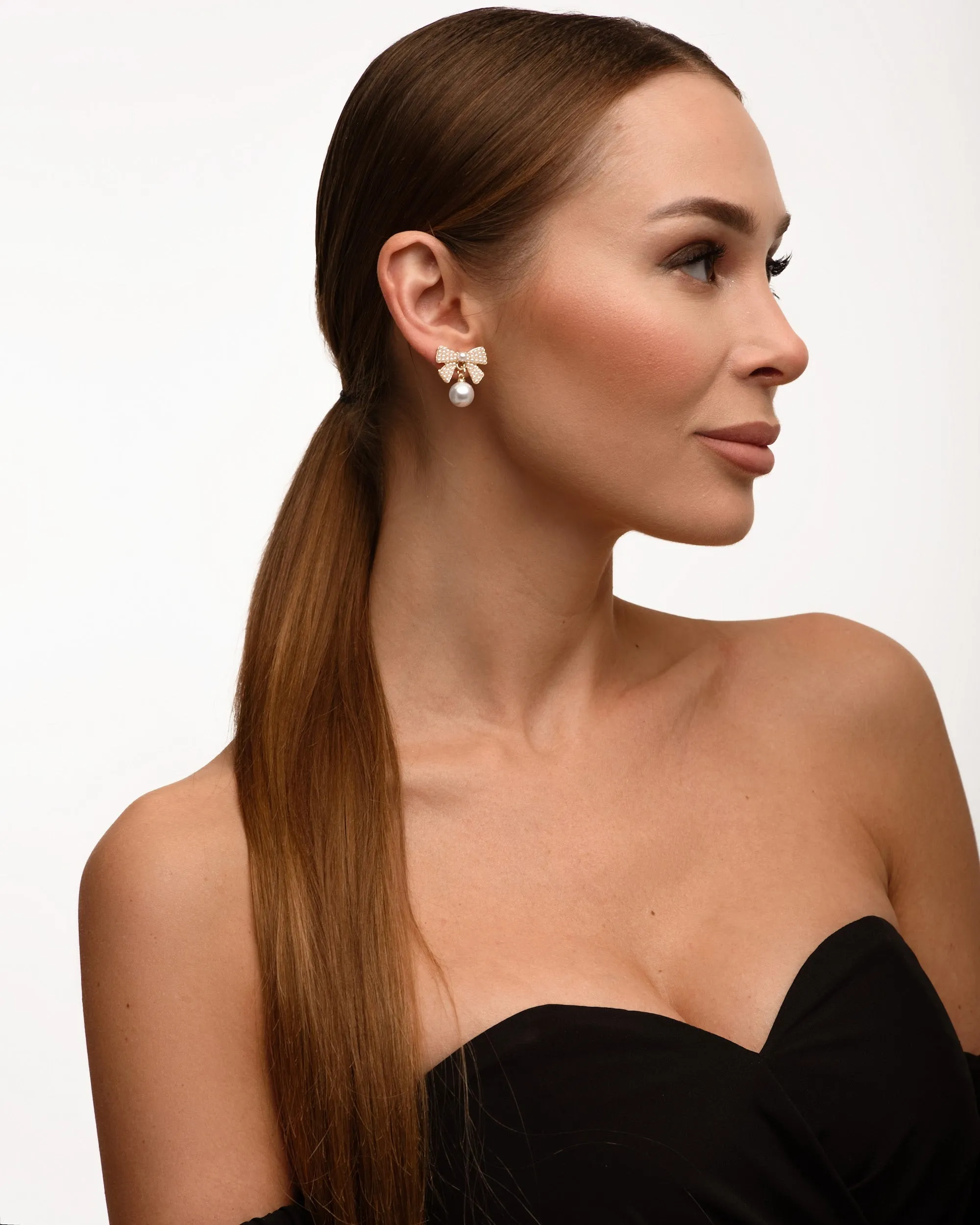 Pearl Bow Earrings