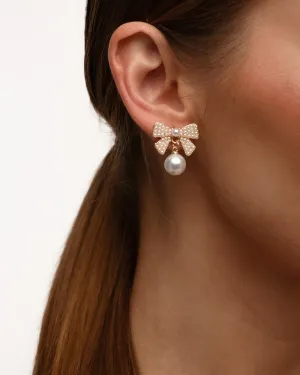 Pearl Bow Earrings
