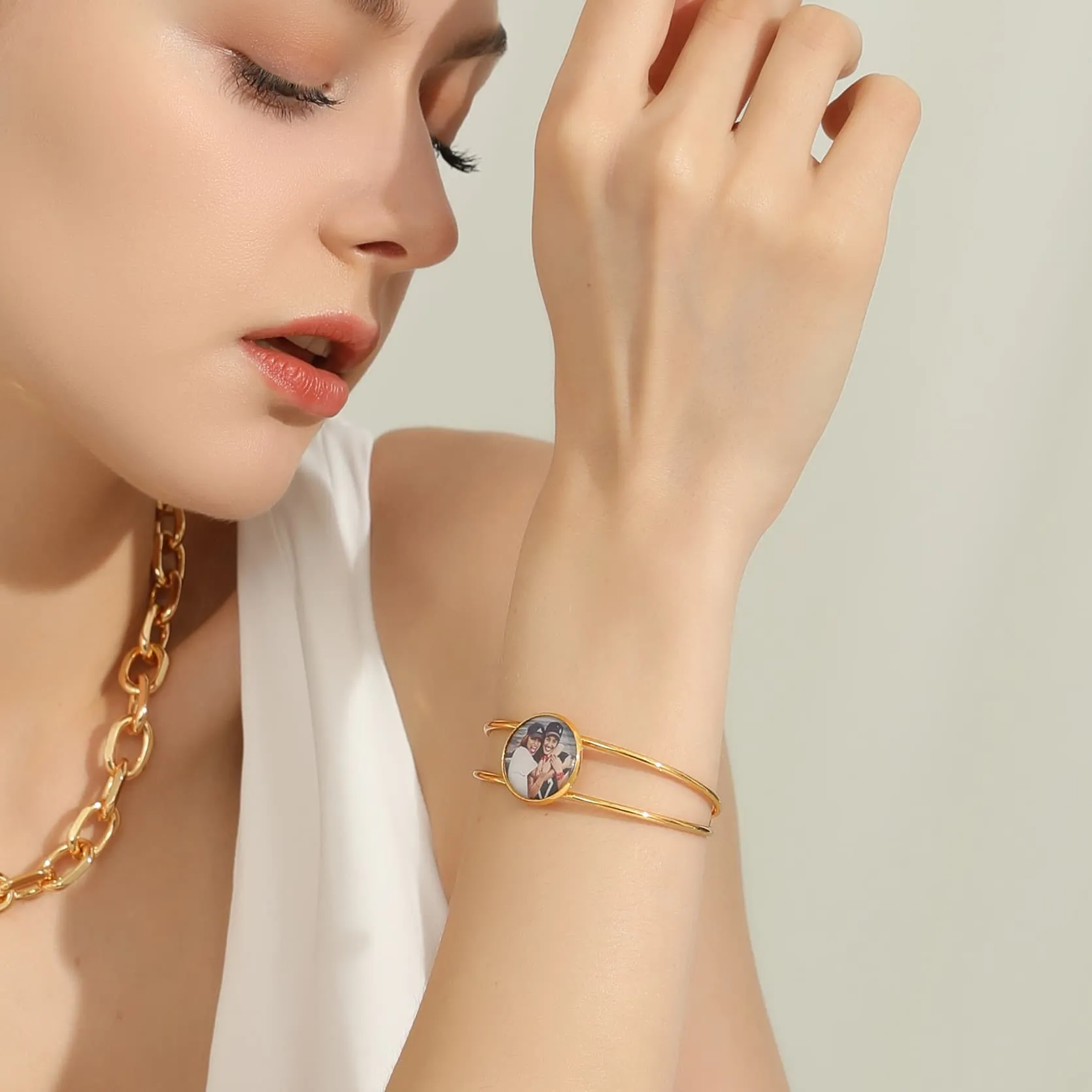 Personalized Photo Cuff Bracelets for Women
