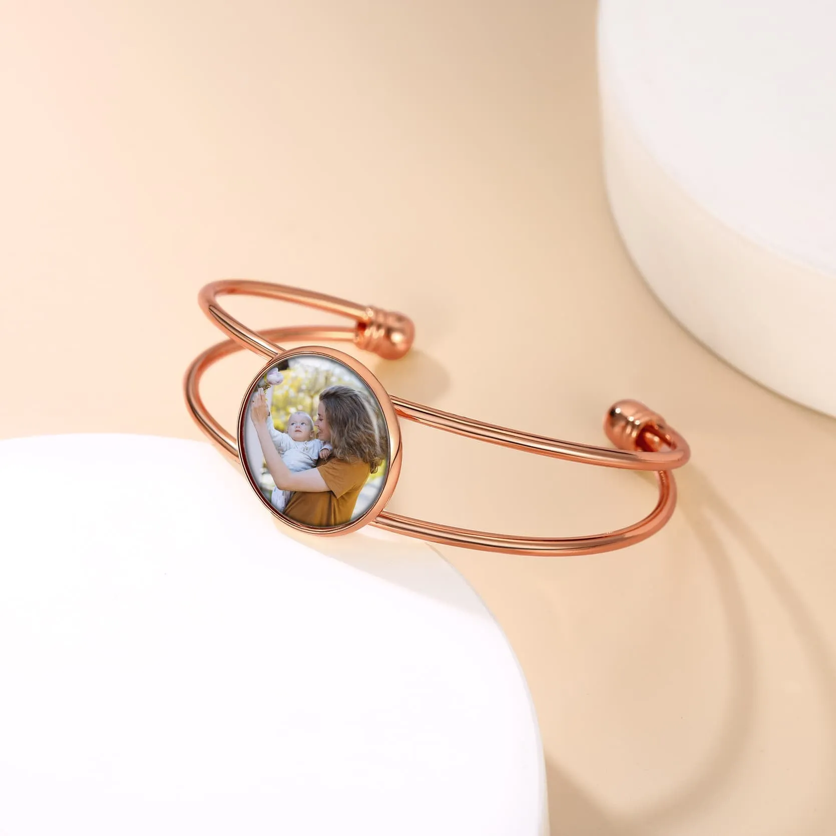 Personalized Photo Cuff Bracelets for Women