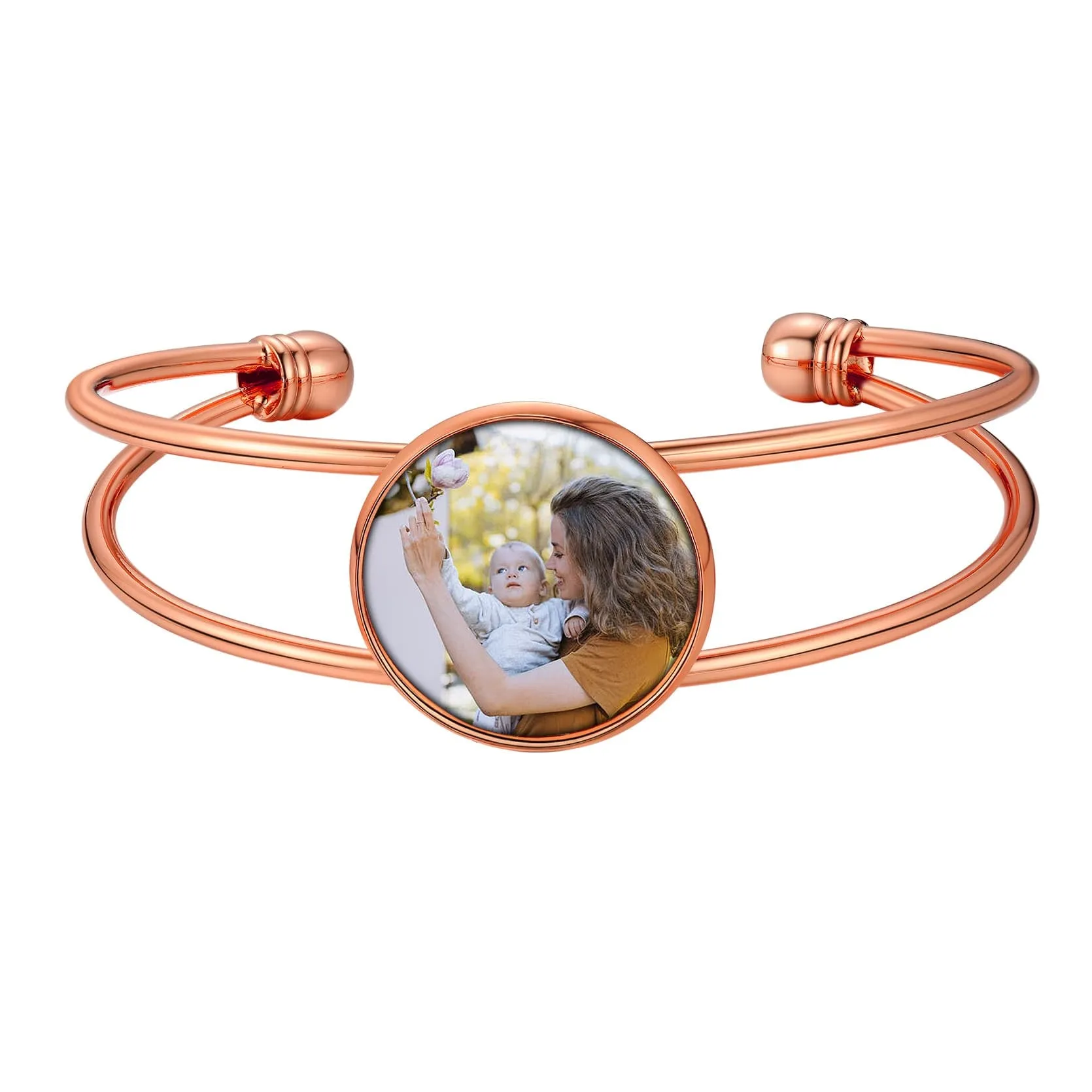 Personalized Photo Cuff Bracelets for Women