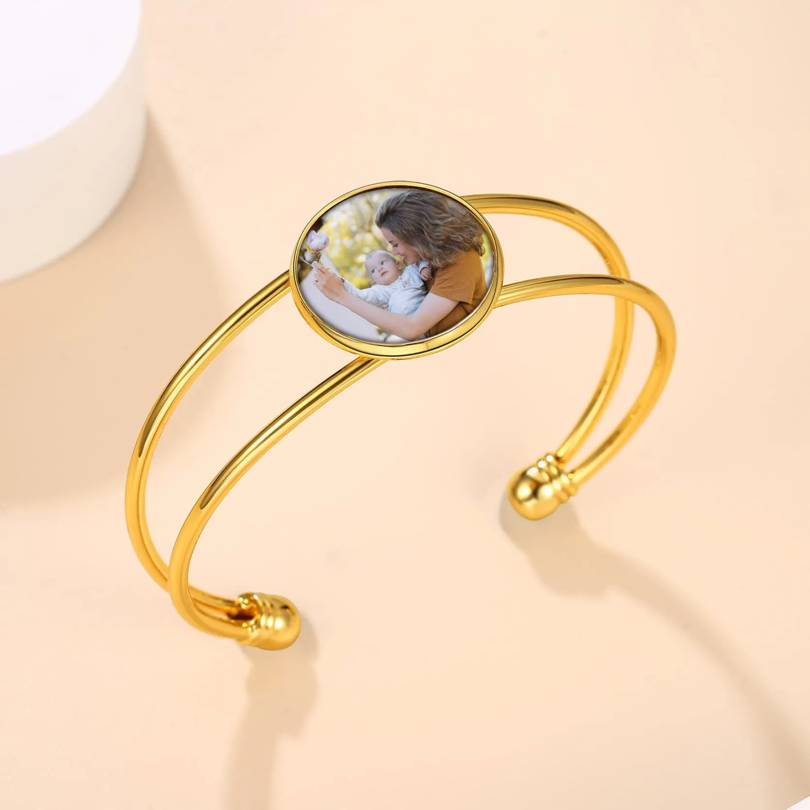 Personalized Photo Cuff Bracelets for Women