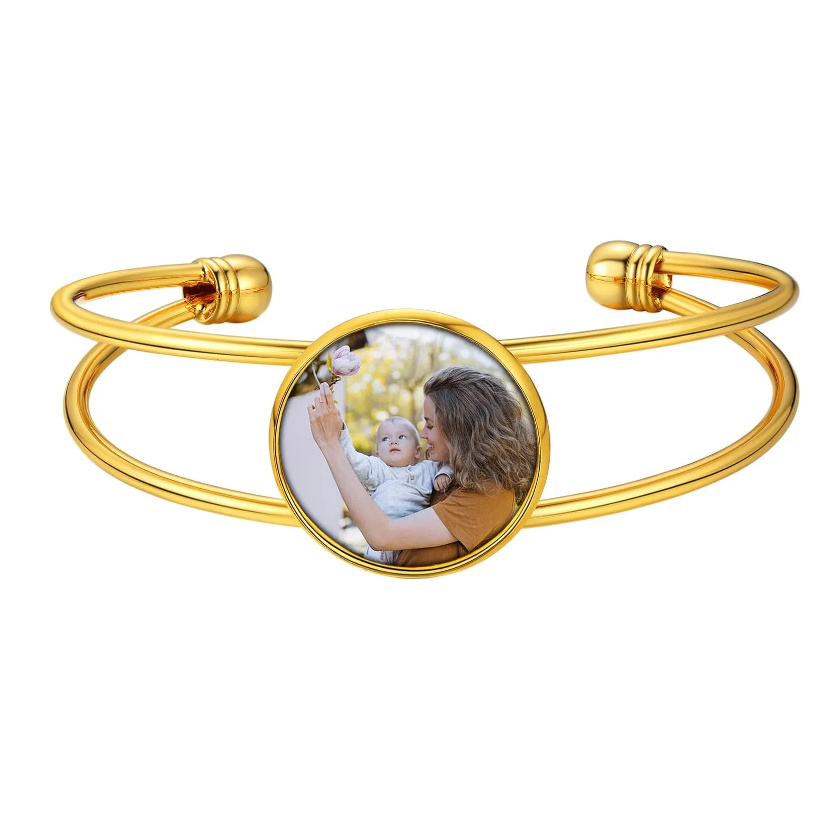 Personalized Photo Cuff Bracelets for Women