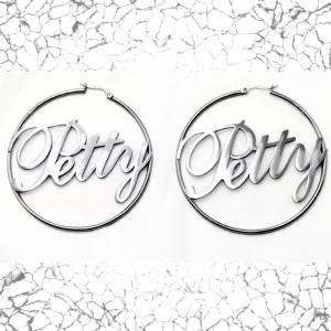 Platinum Petty Hoop Earrings