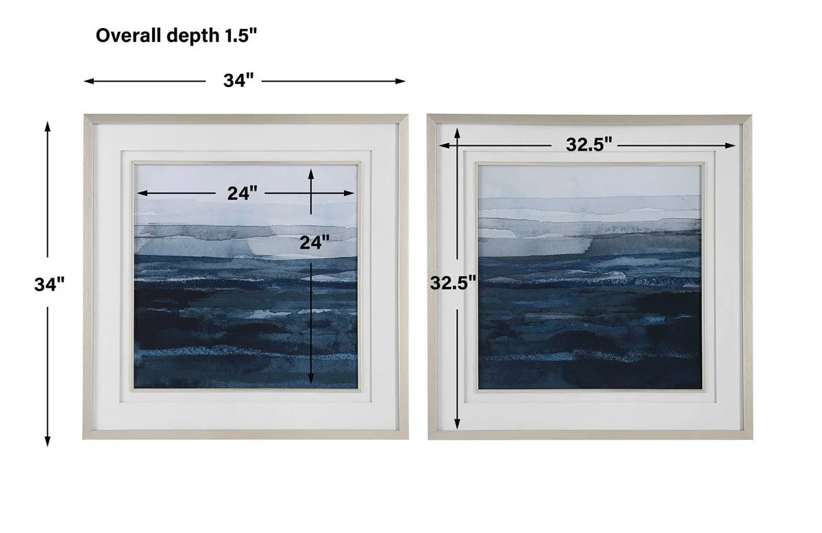 Rising Blue- Framed Prints- Set of 2