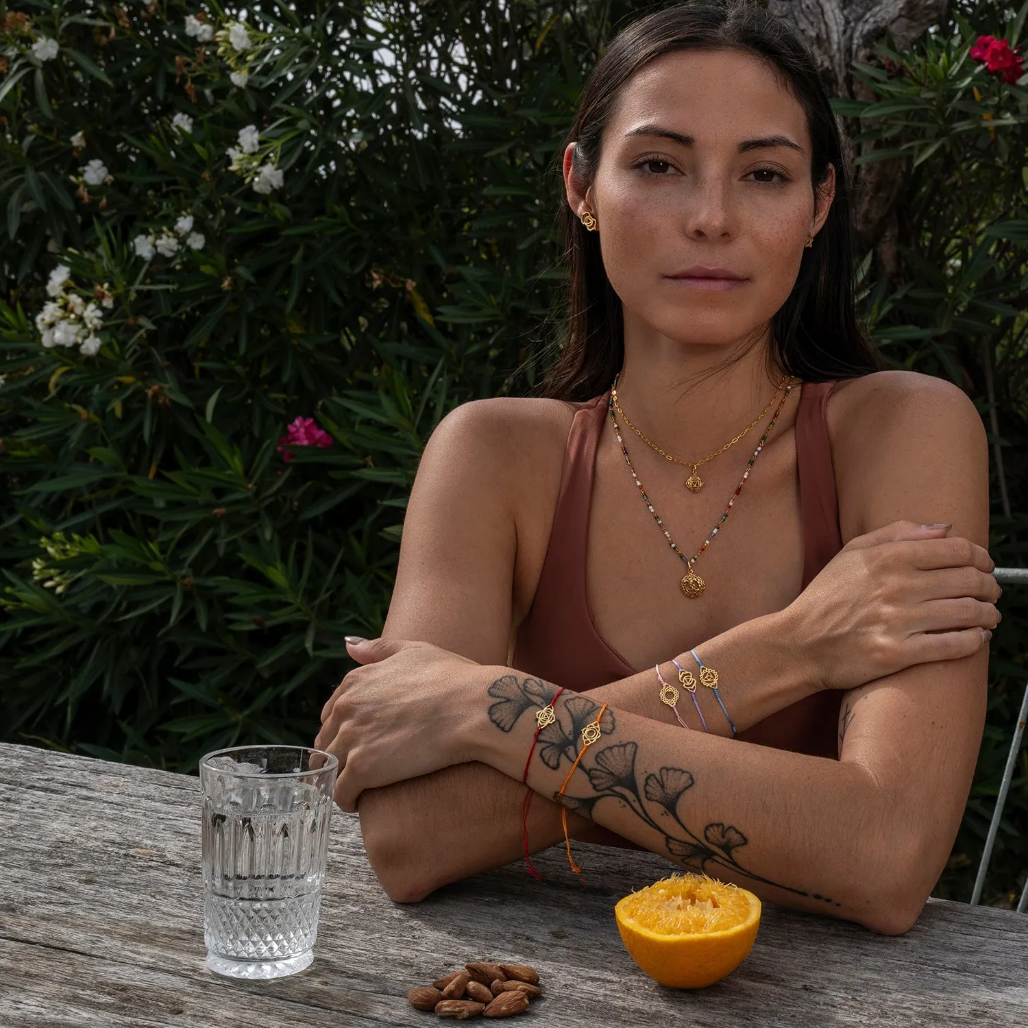 Root chakra bracelet mini gold-plated