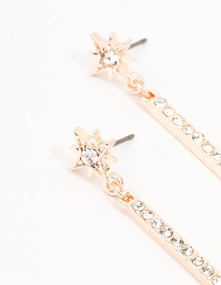 Rose Gold Celestial Pearl Drop Earrings