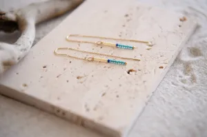 Seed Bead and Gold Plated Threader Earrings