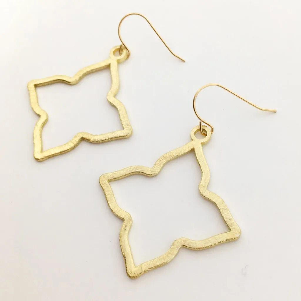 Sienna Brushed Star Earrings | Gold