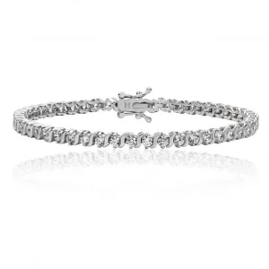 Silver & Co Round CZ S-Shape Bracelet with Claw Setting SBG0017