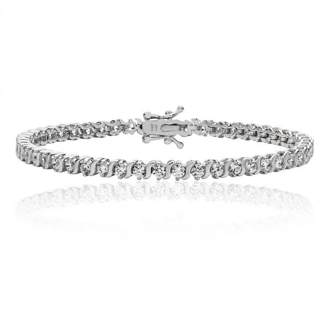 Silver & Co Round CZ S-Shape Bracelet with Claw Setting SBG0017