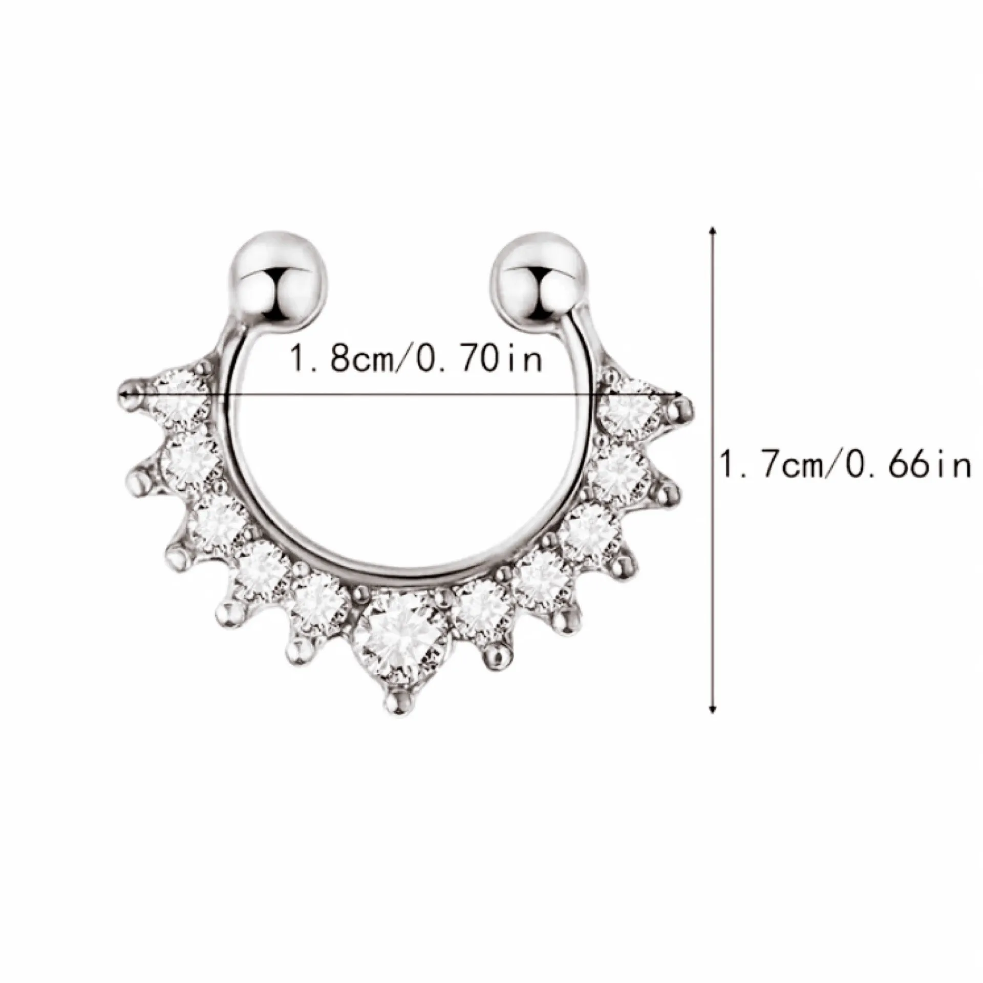 Silver Clip-On Septum Ring