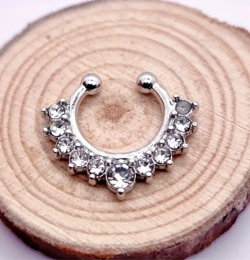 Silver Clip-On Septum Ring