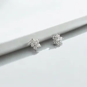 Silver Flower Stud Earrings
