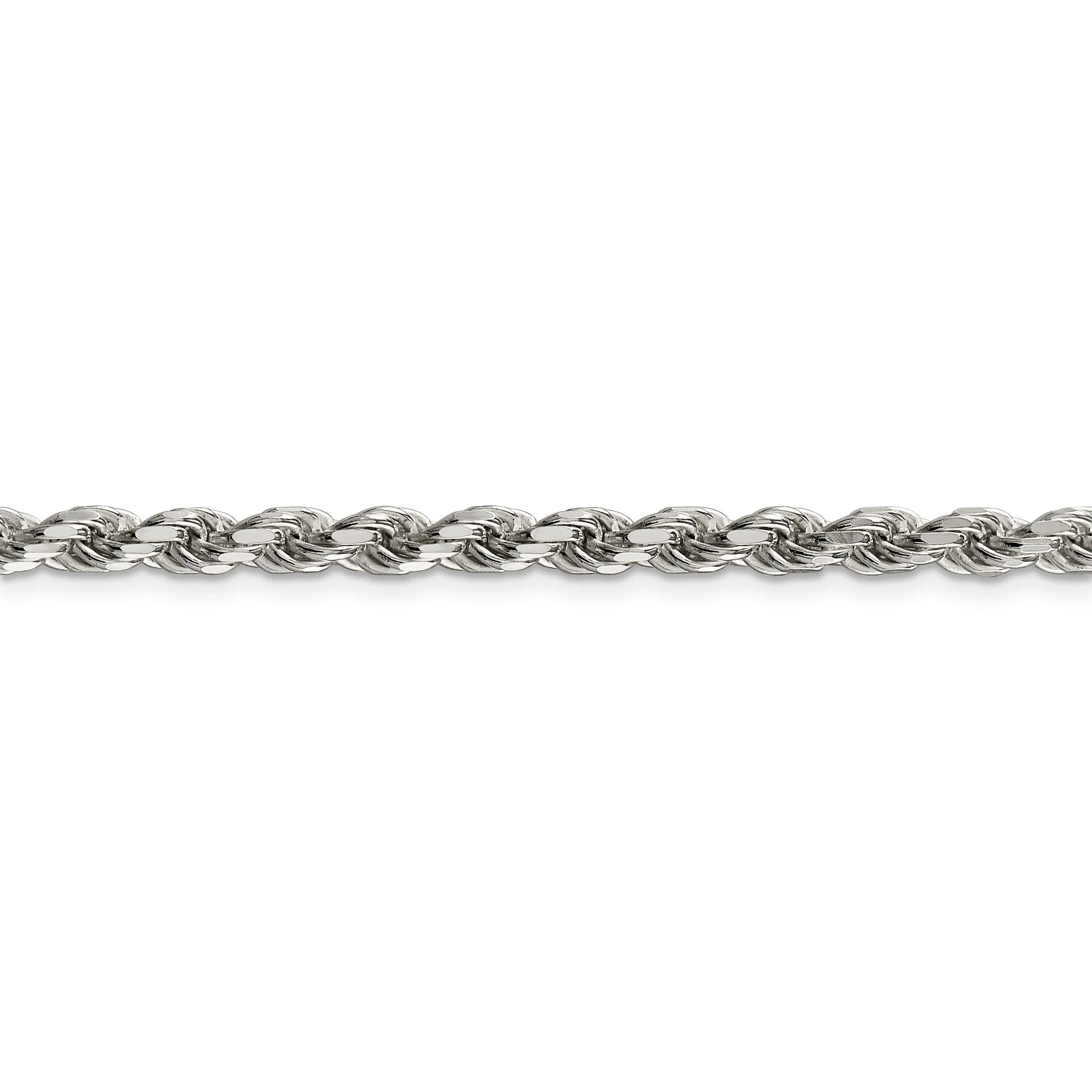 Silver Polished D.C 4.25-mm Solid Rope Chain