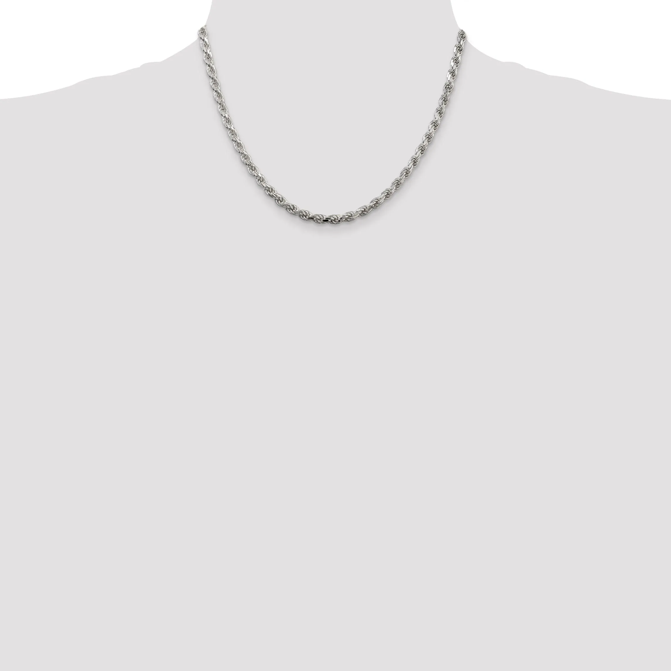 Silver Polished D.C 4.25-mm Solid Rope Chain