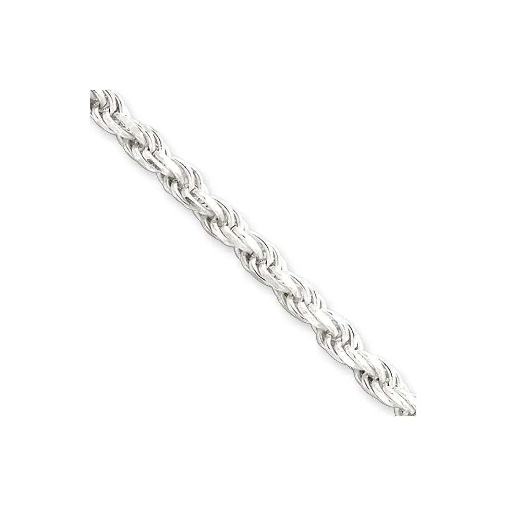 Silver Polished D.C 4.25-mm Solid Rope Chain