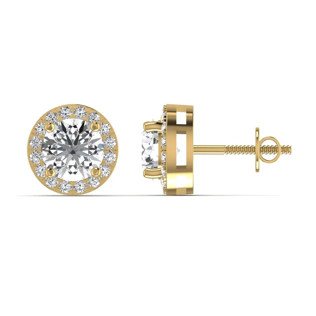 Silver Solitaire Stud Earring