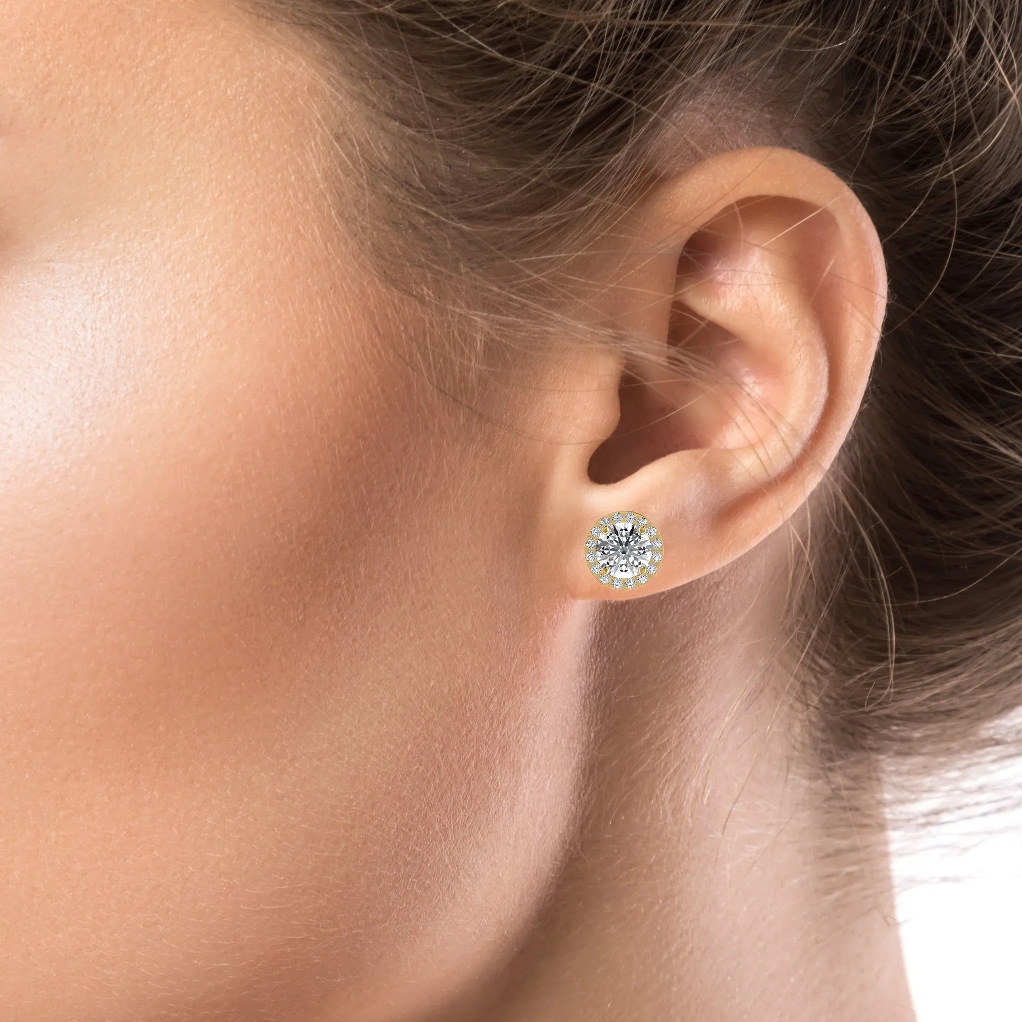 Silver Solitaire Stud Earring