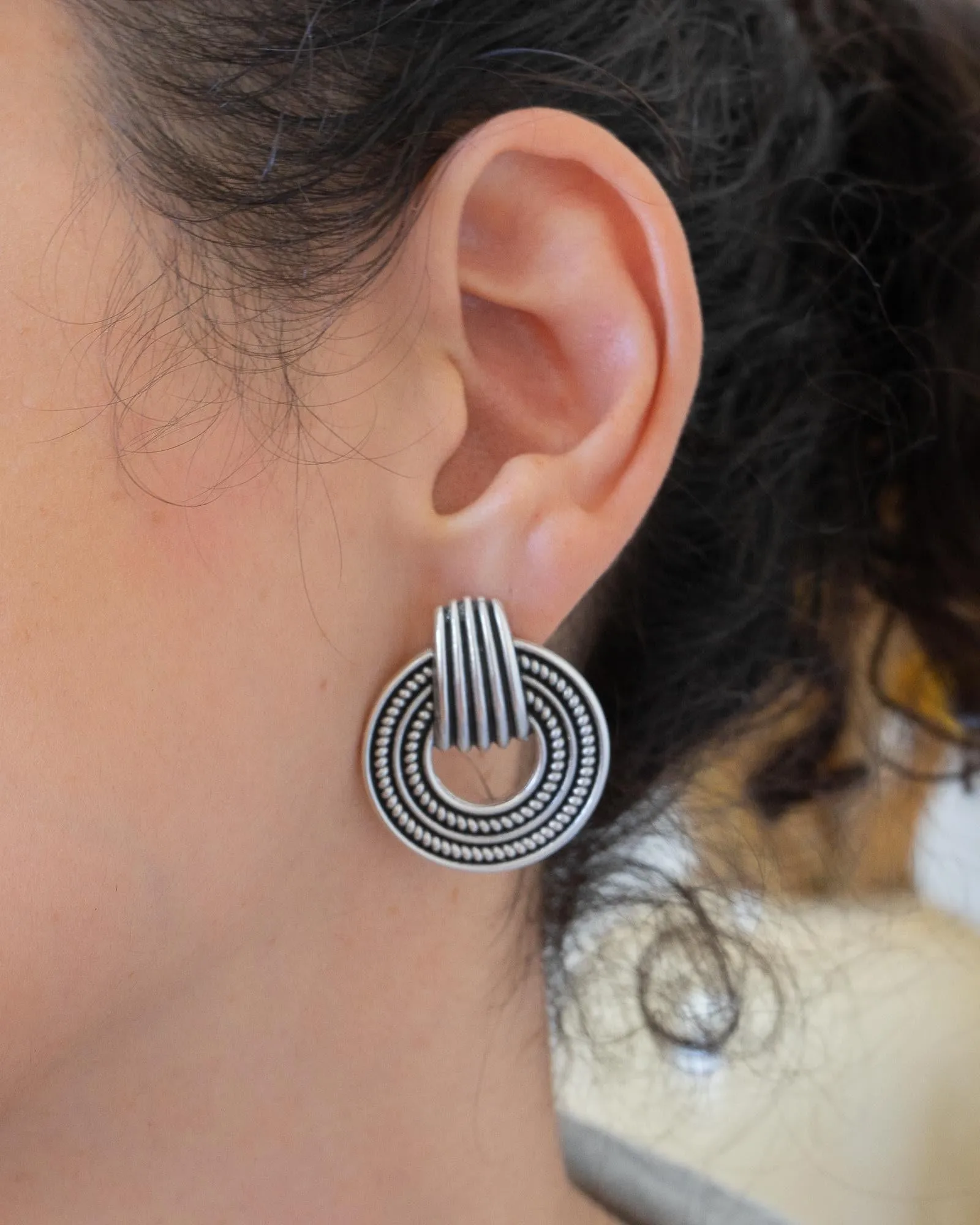 Silver Twisted Rope Stud Earrings