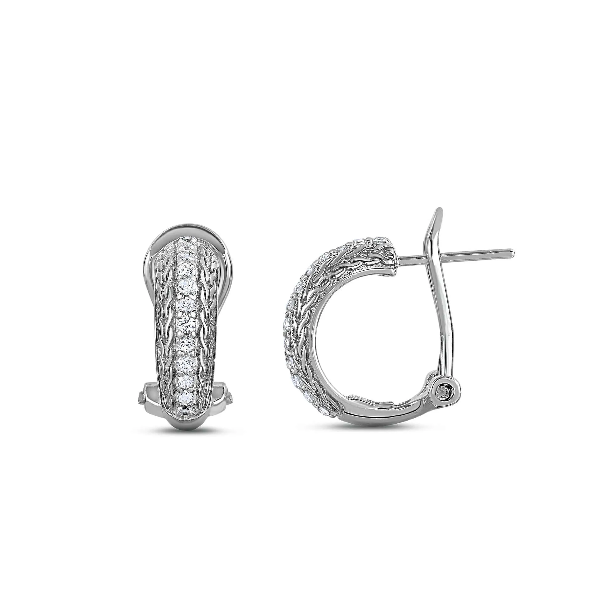 Silver Woven Hug Earrings