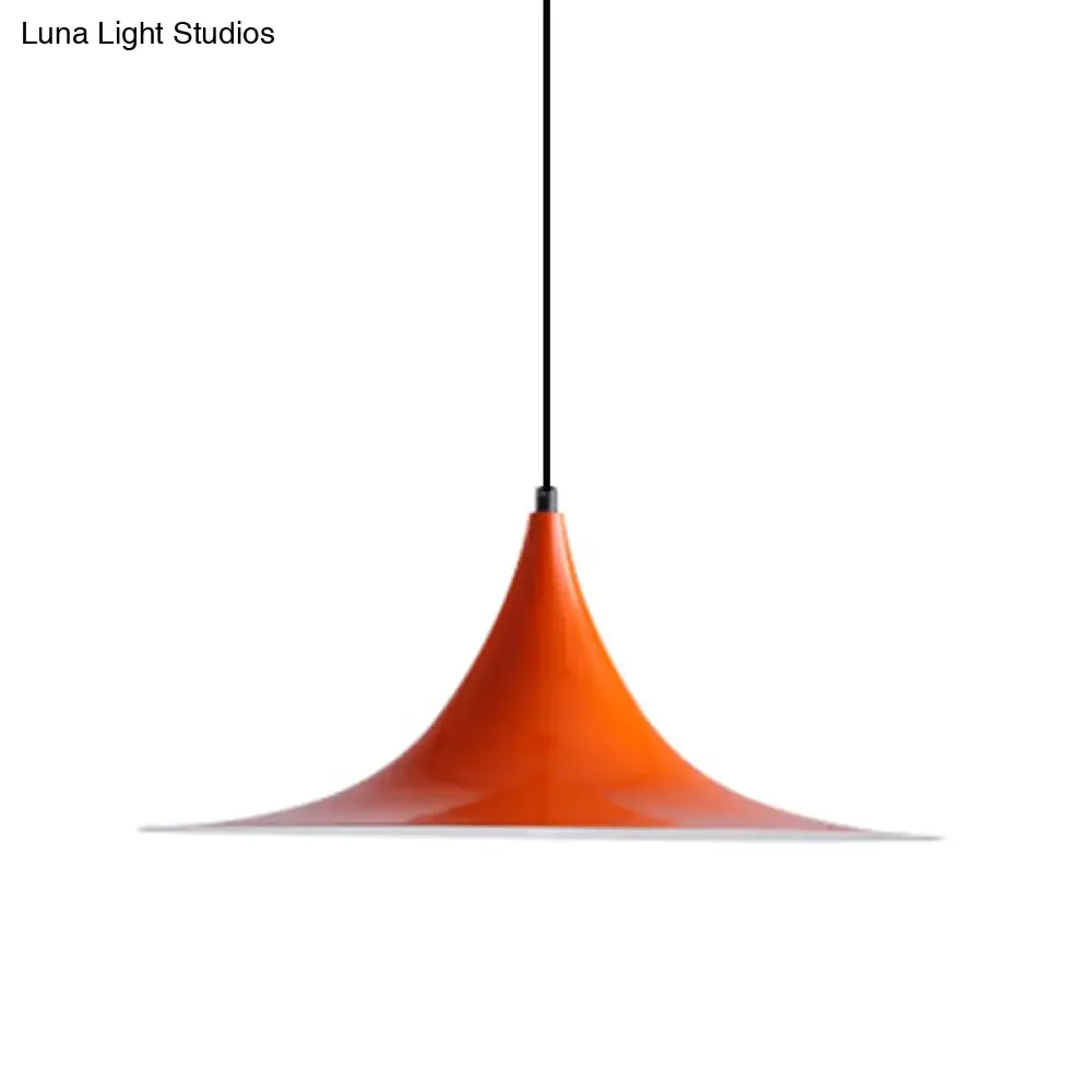 Simplicity Trumpet Pendant Light - 16"/19" Metal, 1-Light, Black/Grey/White