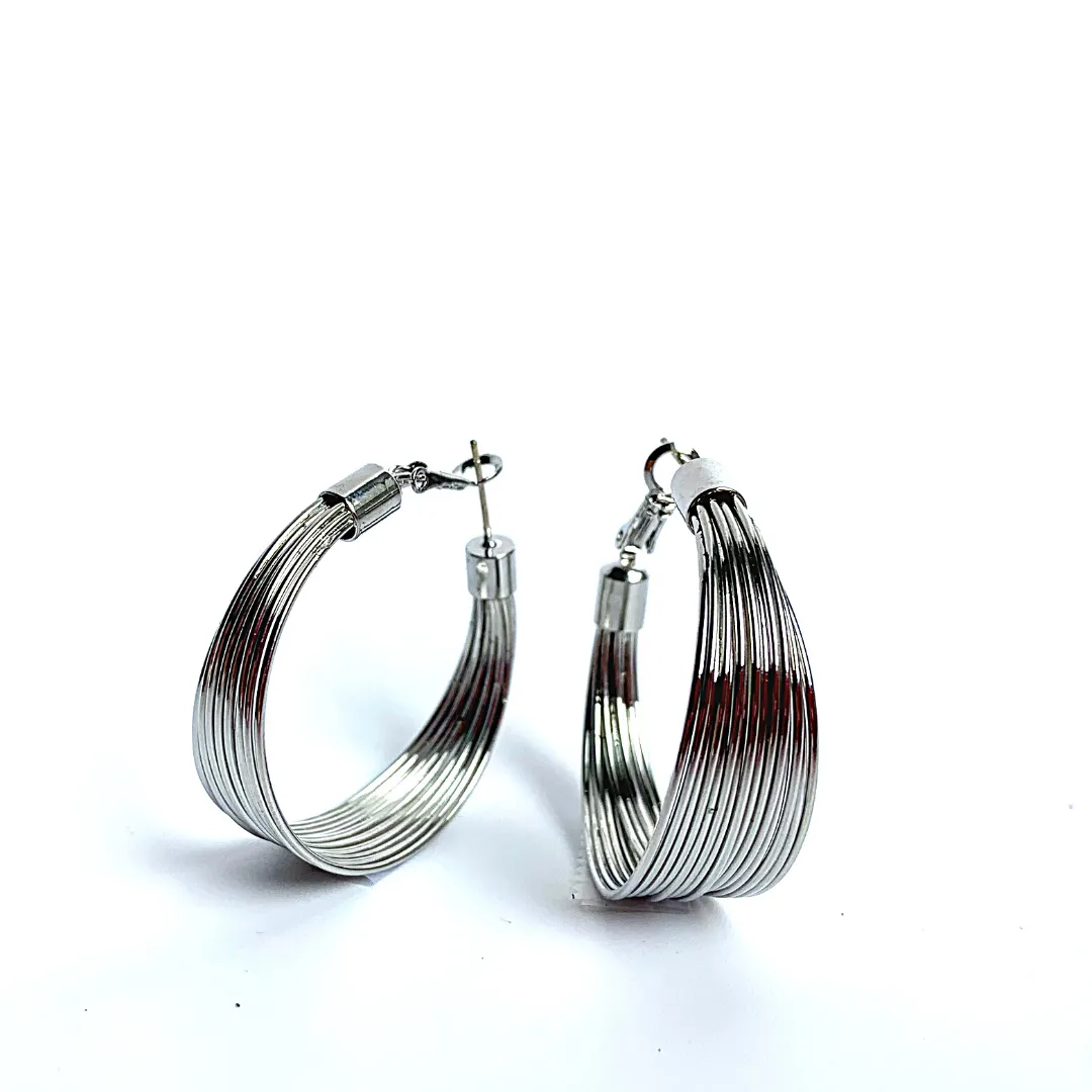 Sleek Wire Hoop Earrings