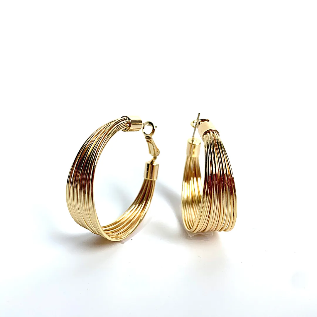 Sleek Wire Hoop Earrings