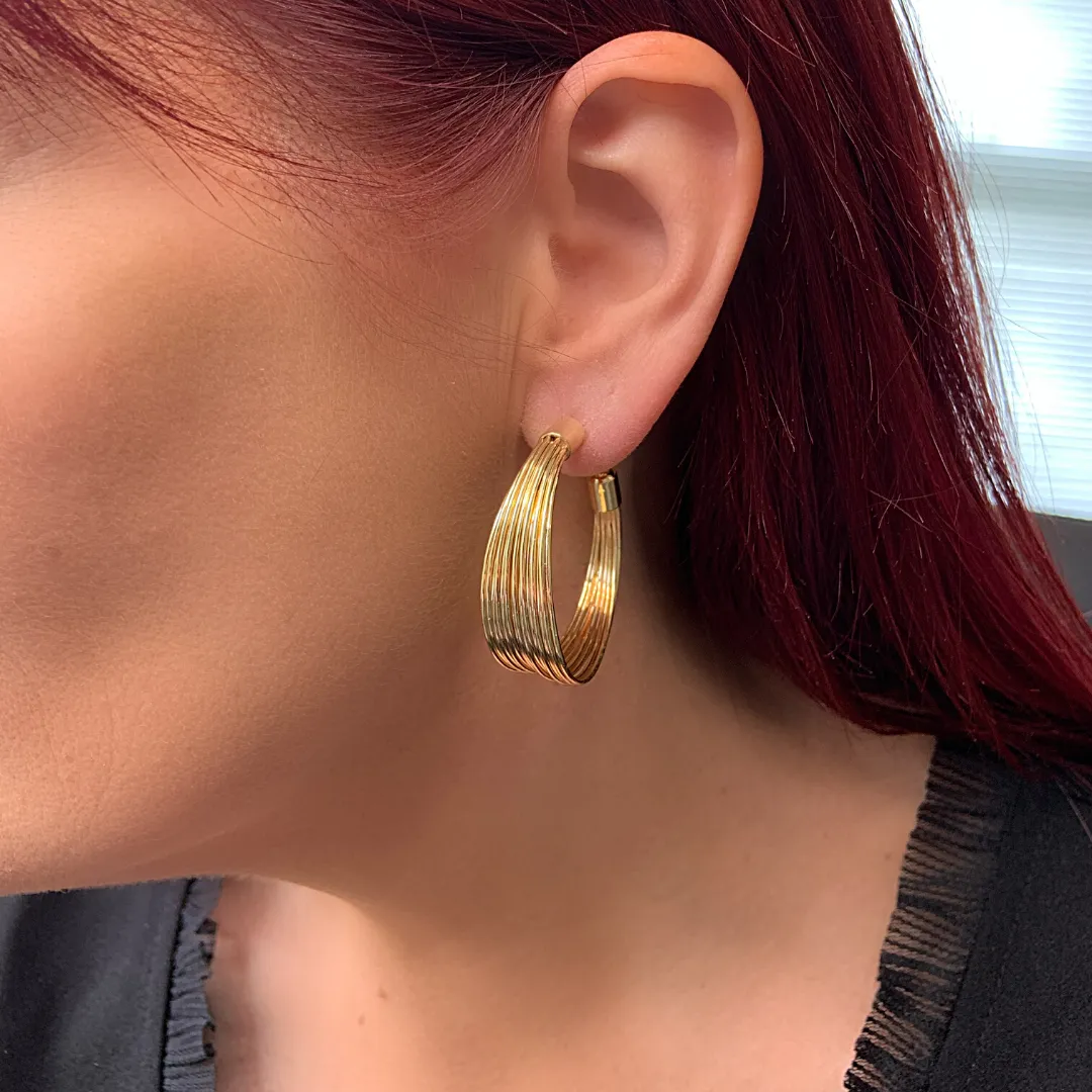 Sleek Wire Hoop Earrings