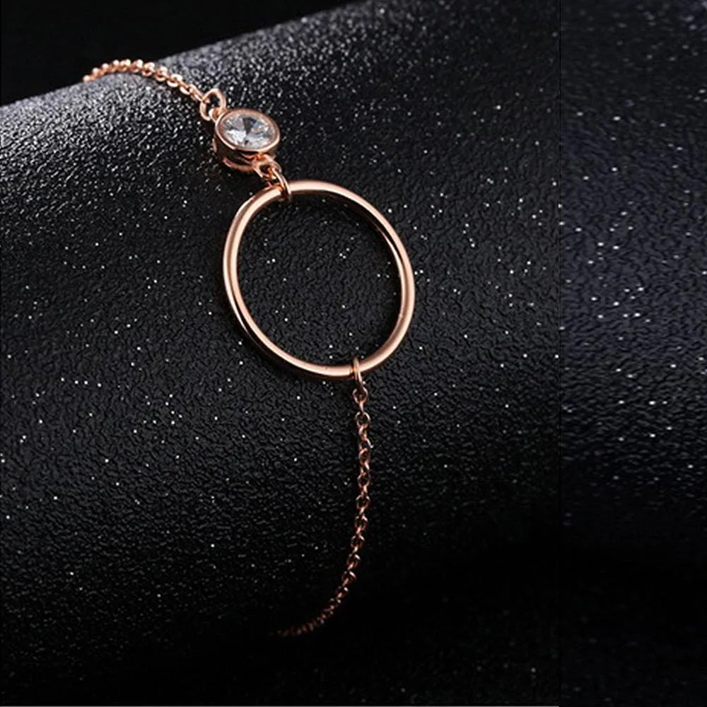 Solid 925 Sterling Silver Circle Of Grace Bracelet