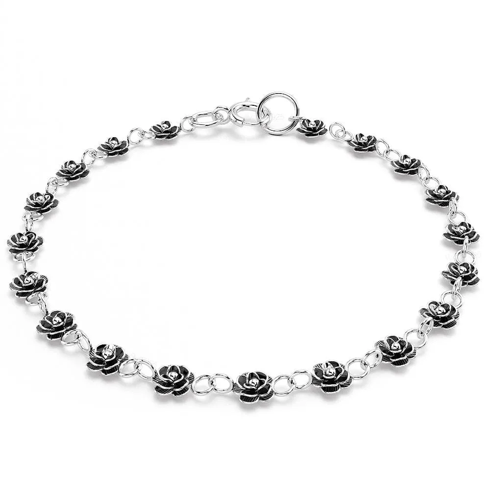 Solid 925 Sterling Silver Flora Charm Bracelet