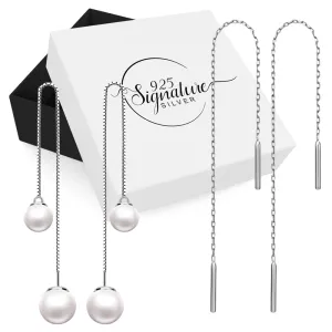 Solid 925 Sterling Silver Threader Earrings Set