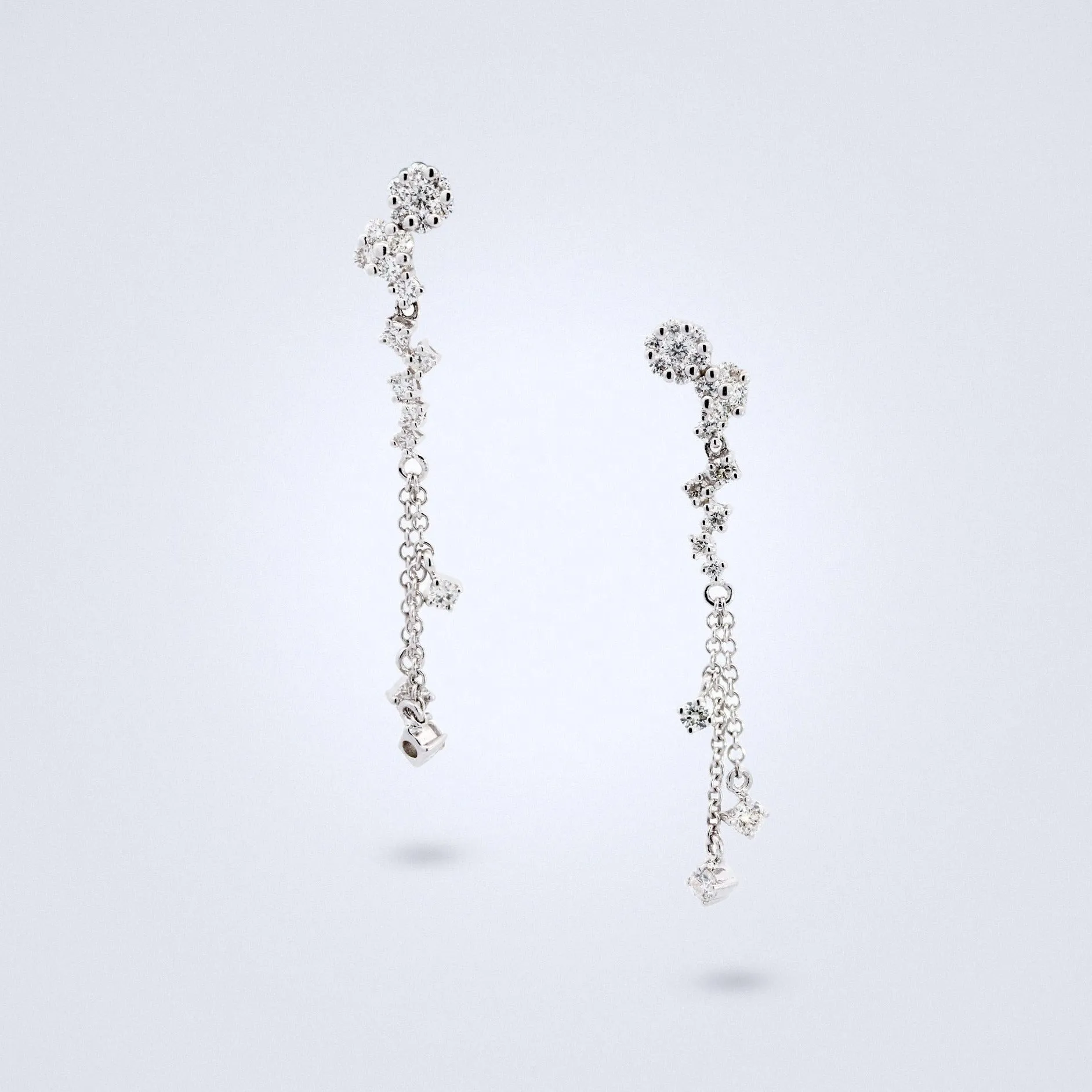 Star Trails Dangling Diamond Earrings