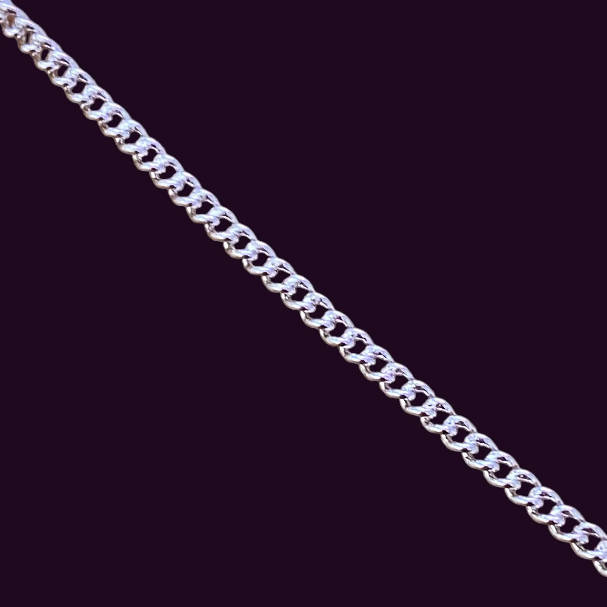 Sterling Silver Curb Cable Chain Necklace 30"