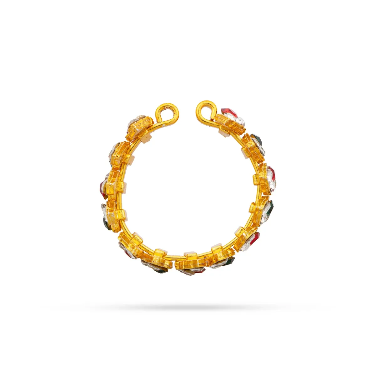 Stone Bangles Pair - 1.5 x 1.5 Inches | Artificial Jewellery/ Multicolour Stone Jewellery for Deity