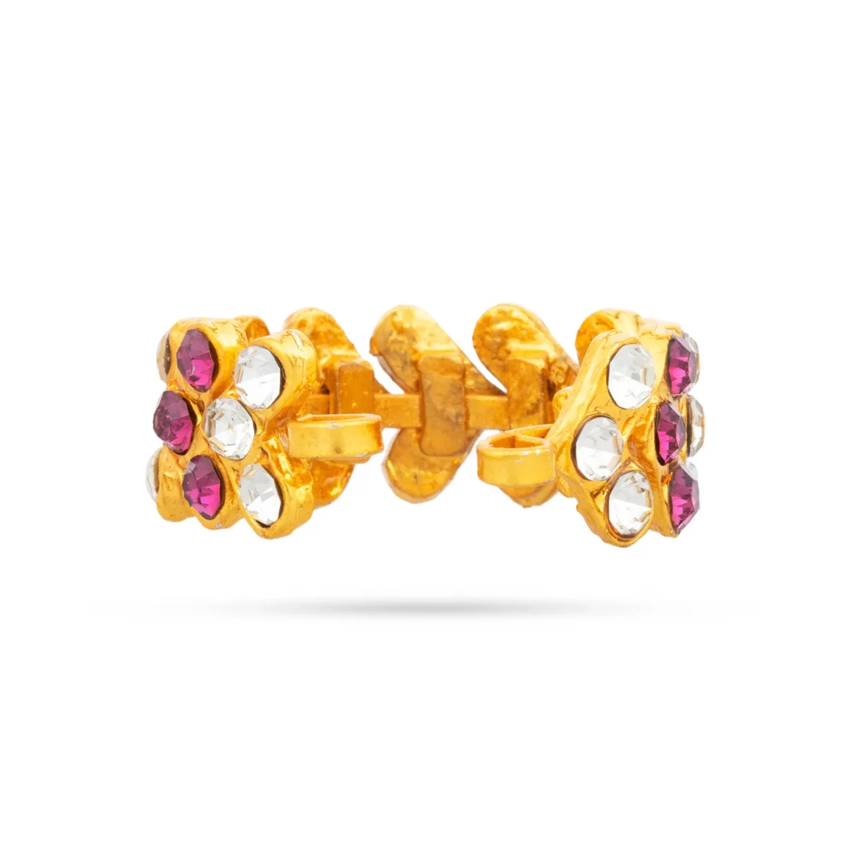 Stone Bangles Pair - 1.5 x 1.75 Inches | Multicolour Stone Jewellery/ Artificial Jewellery for Deity