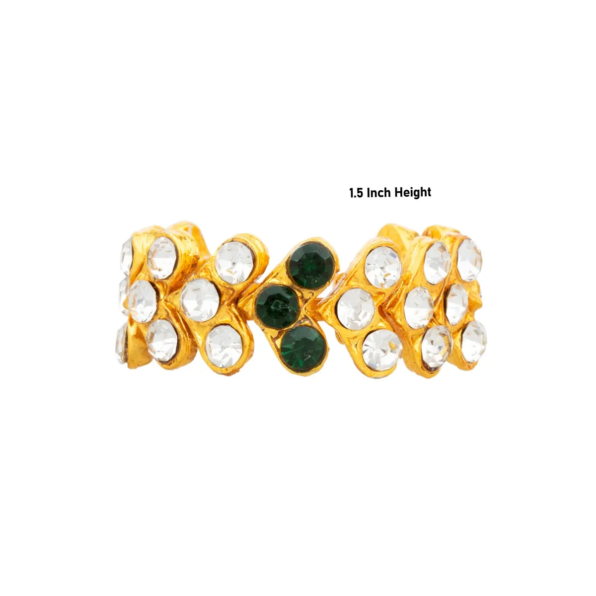 Stone Bangles Pair - 1.5 x 1.75 Inches | Multicolour Stone Jewellery/ Artificial Jewellery for Deity