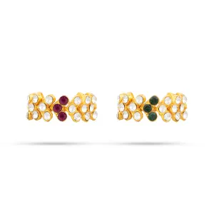 Stone Bangles Pair - 1.5 x 1.75 Inches | Multicolour Stone Jewellery/ Artificial Jewellery for Deity Stone Bangles Pair - 1.5 x 1.75 Inches | Multicolour Stone Jewellery/ Artificial Jewellery for Deity