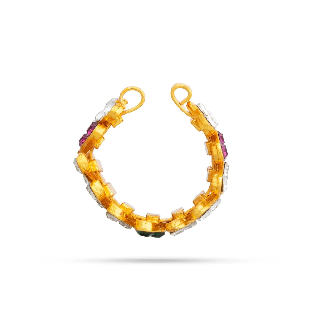 Stone Bangles Pair - 1.5 x 1.75 Inches | Multicolour Stone Jewellery/ Artificial Jewellery for Deity