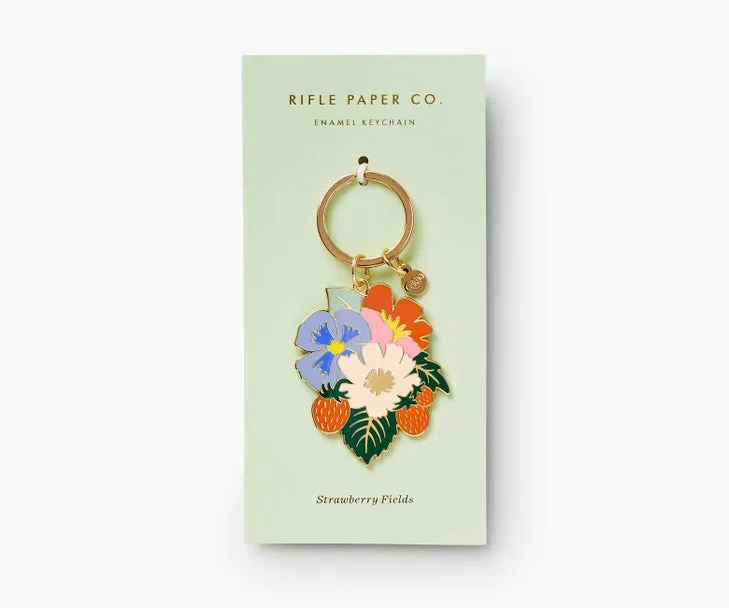Strawberry Fields Enamel Keychain