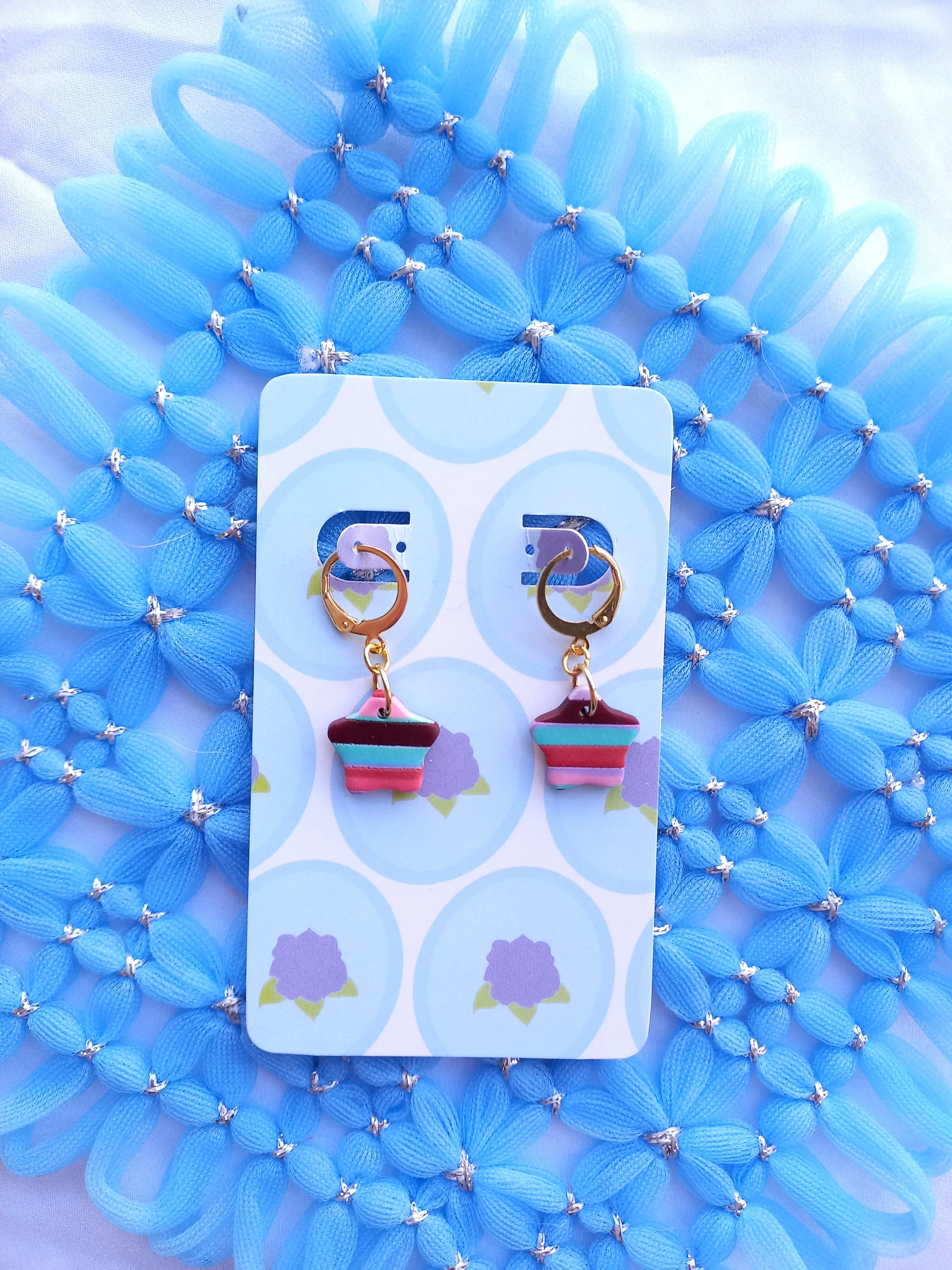 Striped Star Huggie Earrings | Stripes Collection