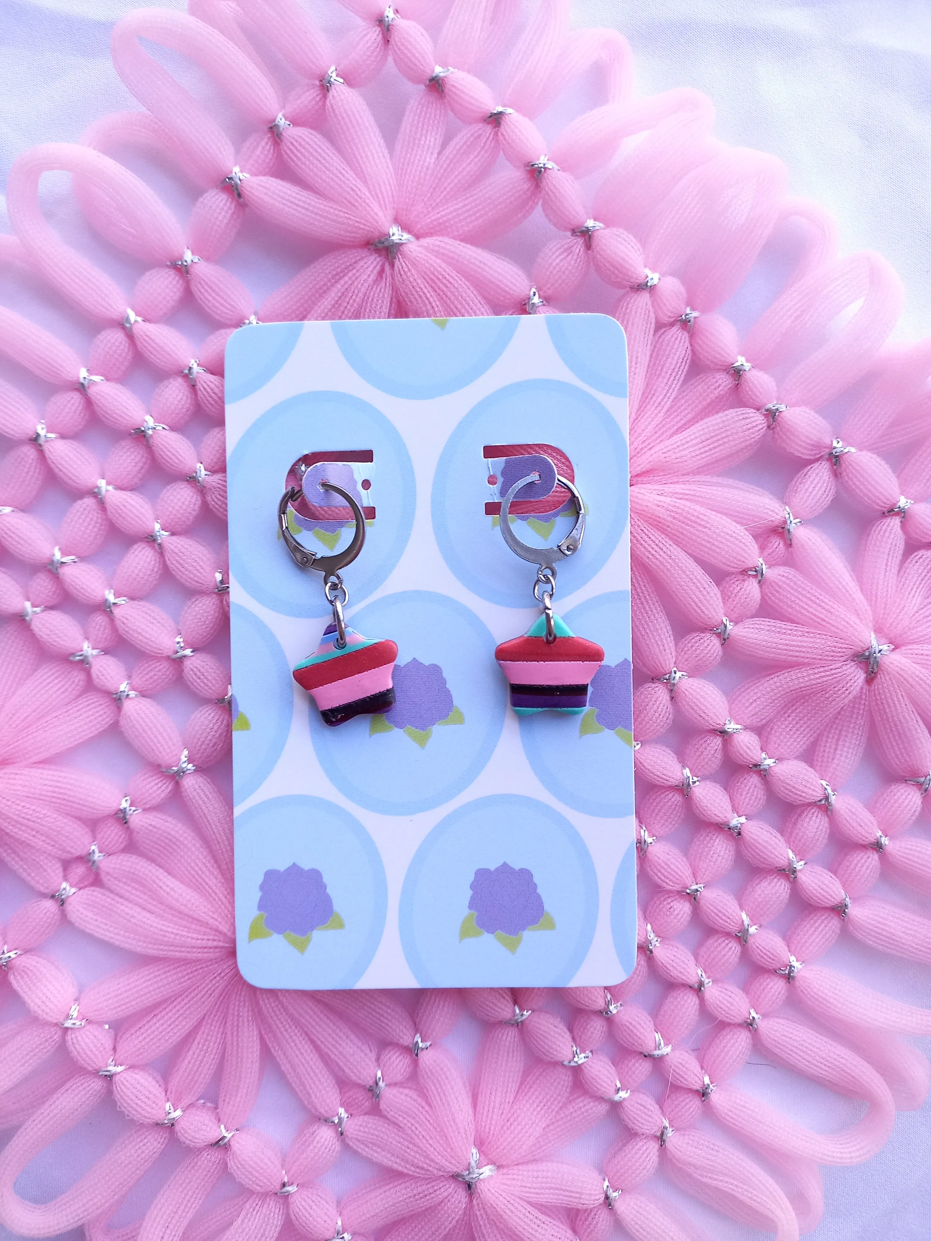 Striped Star Huggie Earrings | Stripes Collection