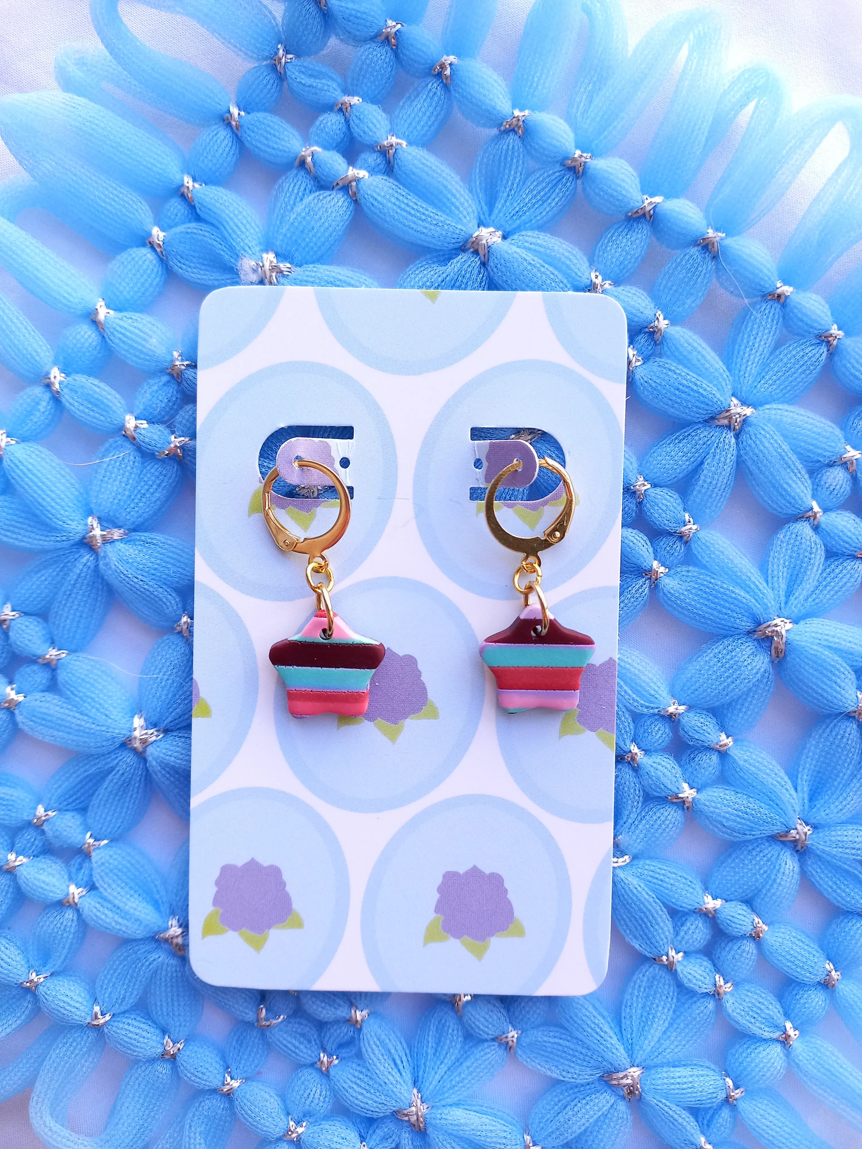 Striped Star Huggie Earrings | Stripes Collection
