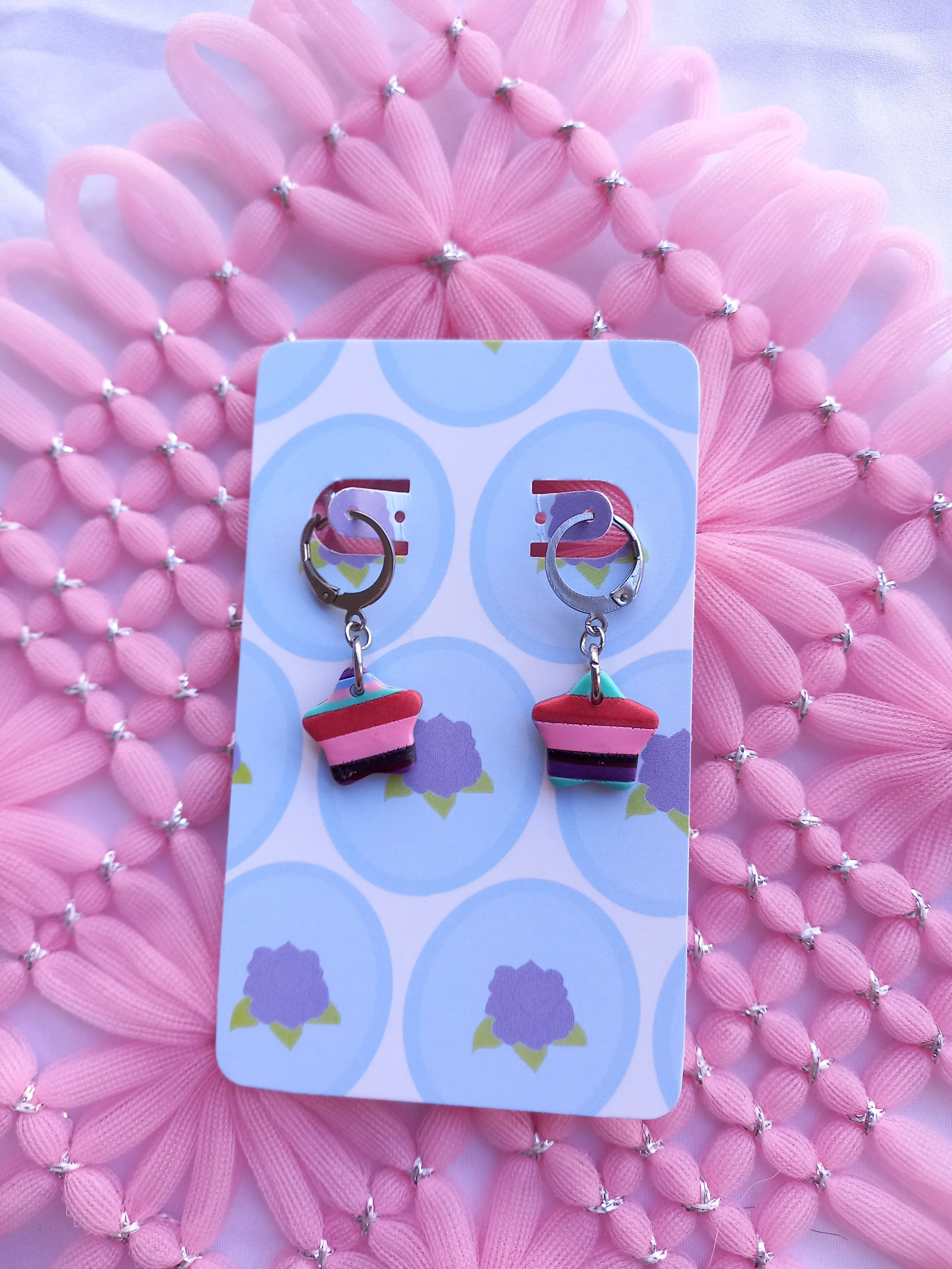 Striped Star Huggie Earrings | Stripes Collection