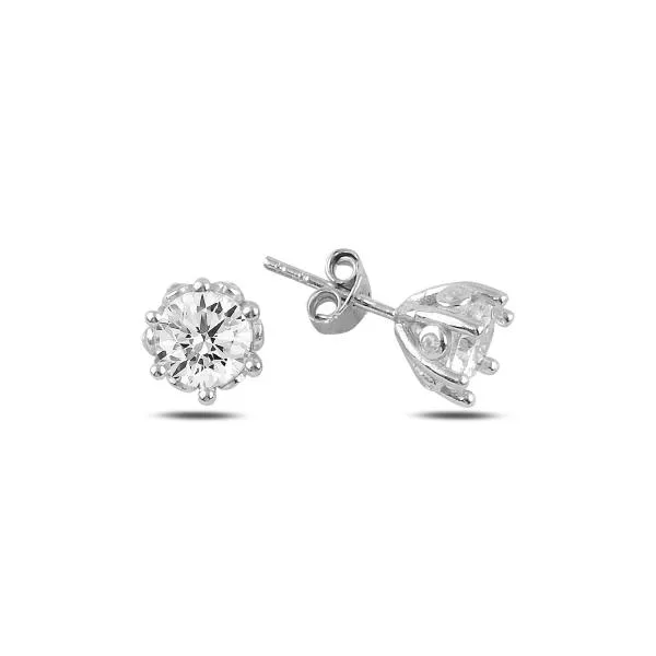 Stud earrings in sterling silver